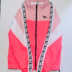 Pink Victoria Secret Windbreaker full Zip Jacket